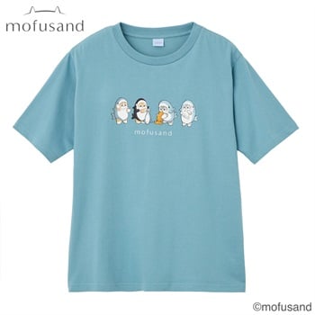 TVC(ティーヴィシー) mofusand サメにゃん・シャチにゃん・ジンベエザメにゃんTシャツ レディス(アオ-S)
