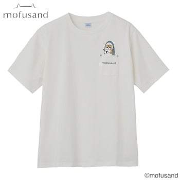 TVC(ティーヴィシー) mofusand サメにゃんポケットおにぎりTシャツ レディス(シロ-S)