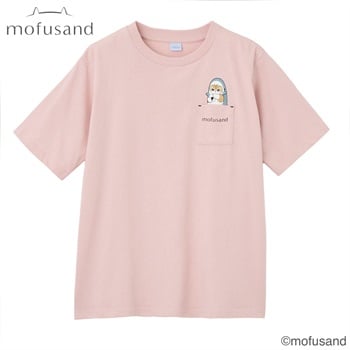 TVC(ティーヴィシー) mofusand サメにゃんポケットおにぎりTシャツ レディス(ウスアカ-S)