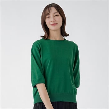 TVC(ティーヴィシー) レーヨンプレーティング5分袖プルオーバー レディス(ミドリ-M)