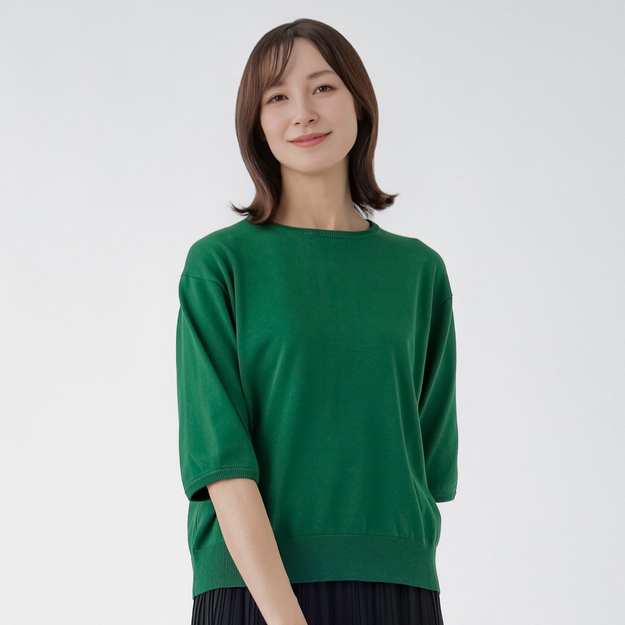 TVC(ティーヴィシー) レーヨンプレーティング5分袖プルオーバー レディス(ミドリ-XL)