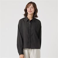 TVC(ティーヴィシー) 【BEST BUY】クラフトクレープ長袖羽織シャツ レディス(クロ-M)