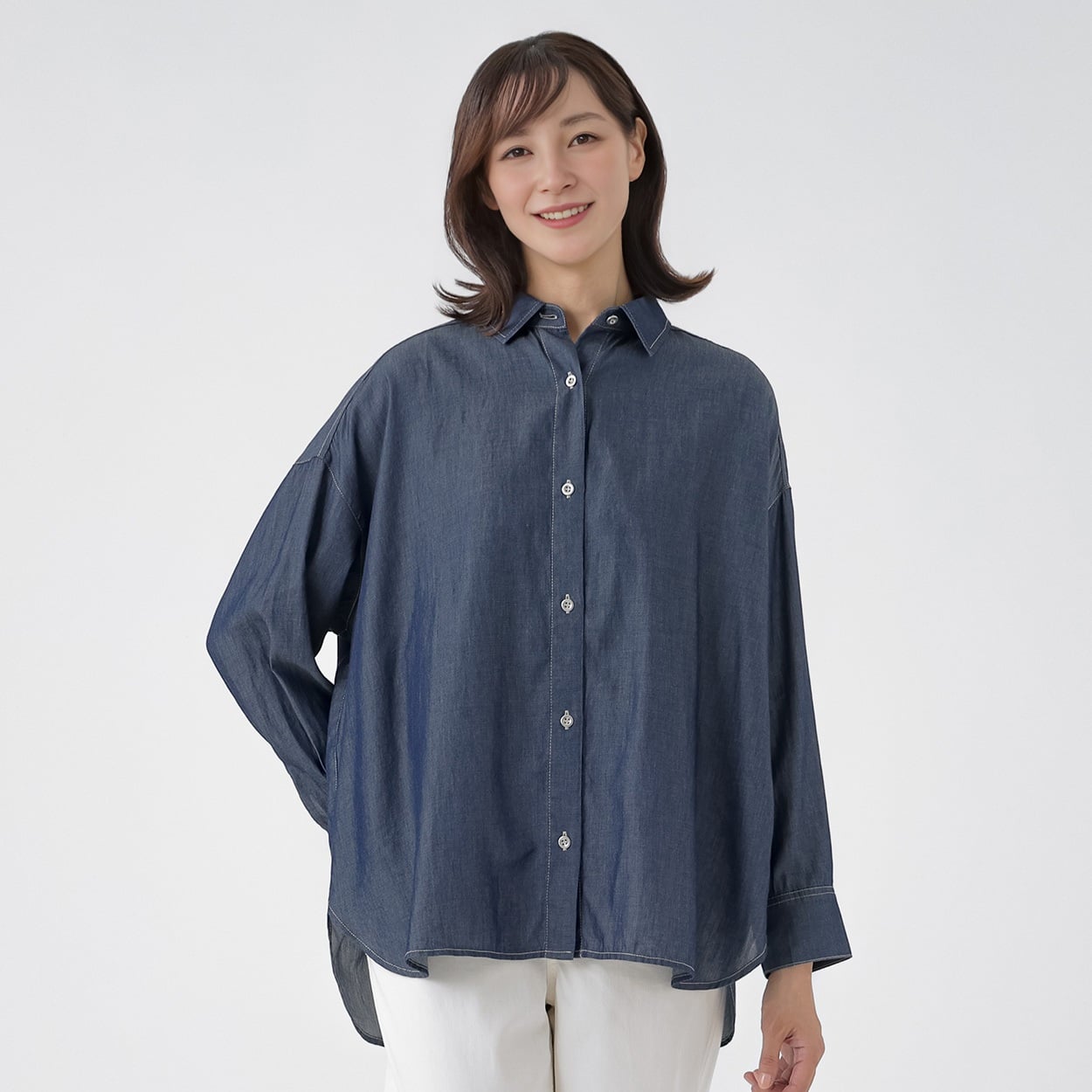 TVC(ティーヴィシー) シアーデニムオーバーシャツ レディス(コイアオ-XL)