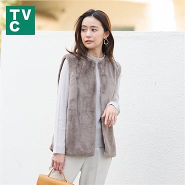 TVC(ティーヴィシー) ファーフェイクベスト レディス