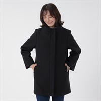 TVC(ティーヴィシー) フェイクウールスタンドカラーコート レディス(クロ-M)