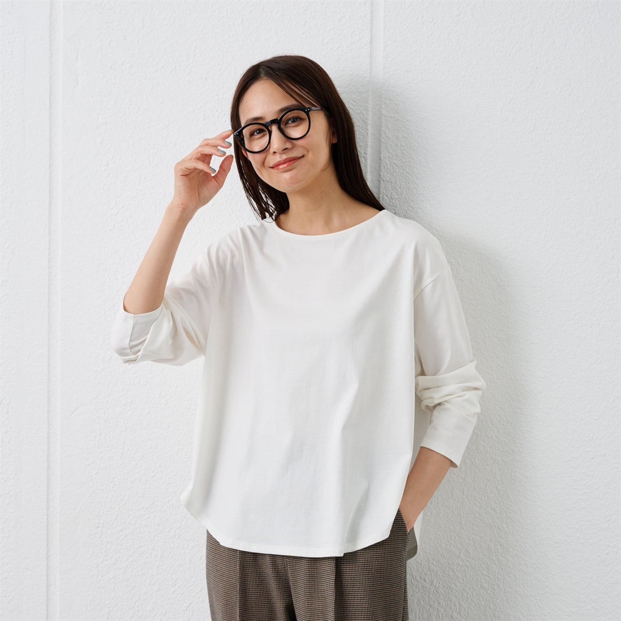 TVC(ティーヴィシー) シルキーコットン 抗菌防臭ラウンドヘム長袖T