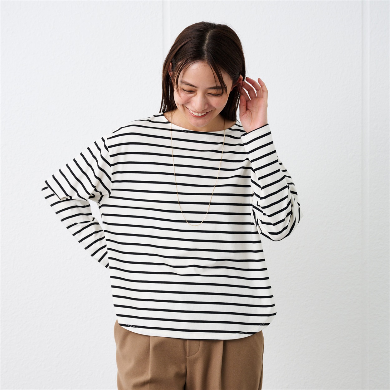 TVC(ティーヴィシー) シルキーコットン 抗菌防臭ラウンドヘム長袖T