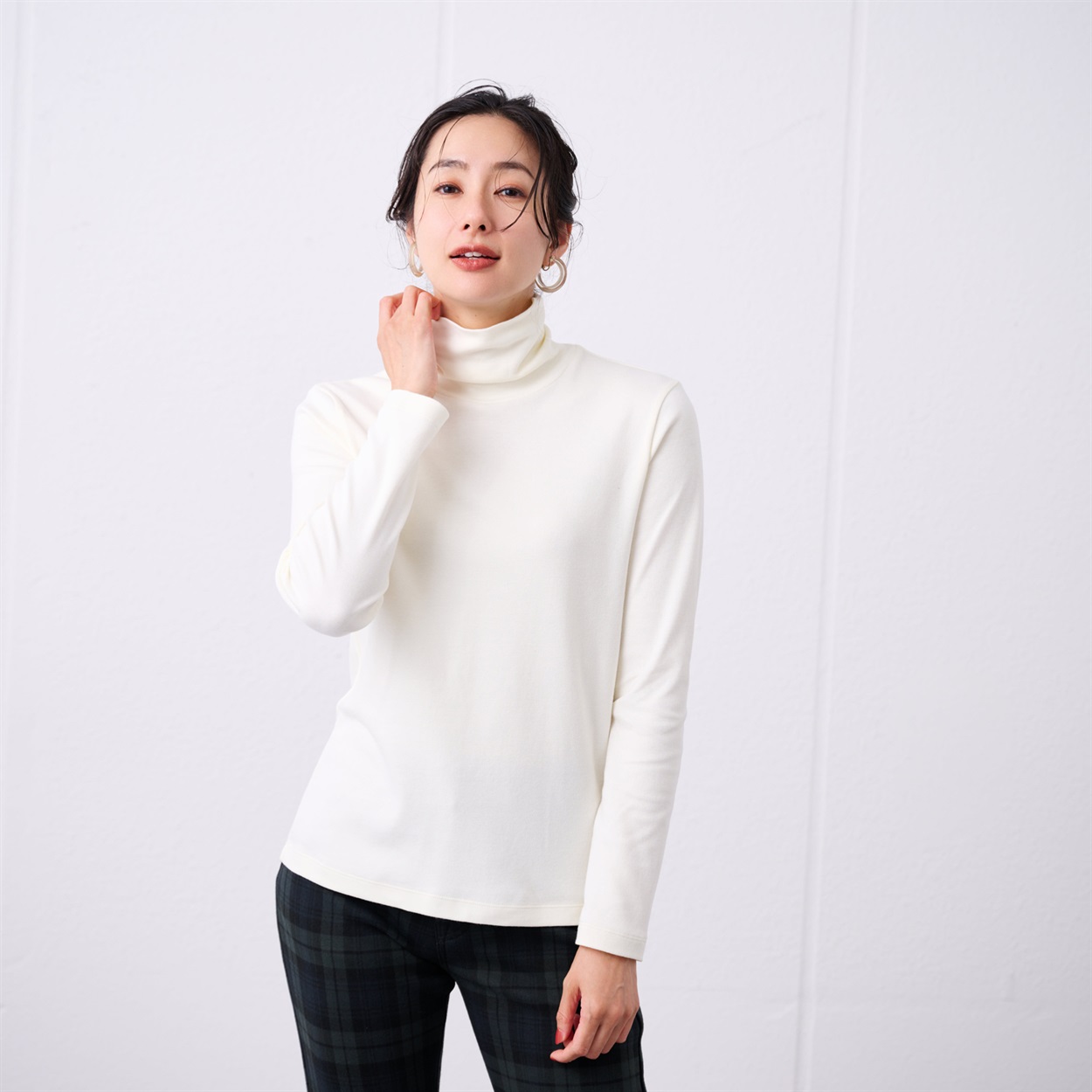 TVC(ティーヴィシー) コットン100起毛 タートルネック長袖Tシャツ