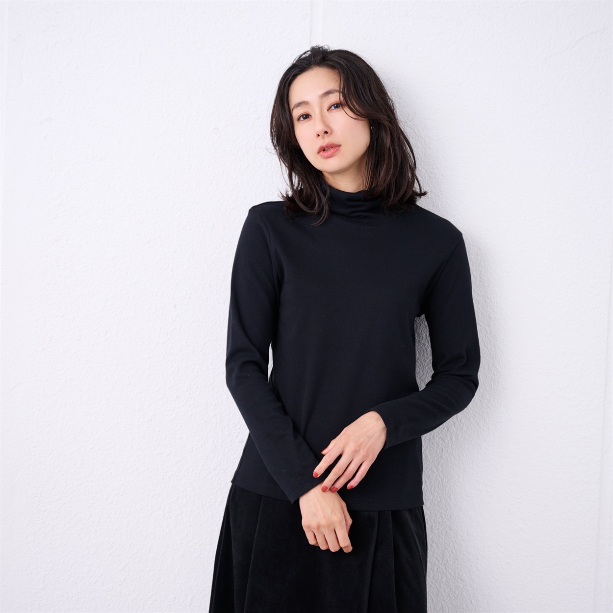 TVC(ティーヴィシー) コットン100起毛 タートルネック長袖Tシャツ