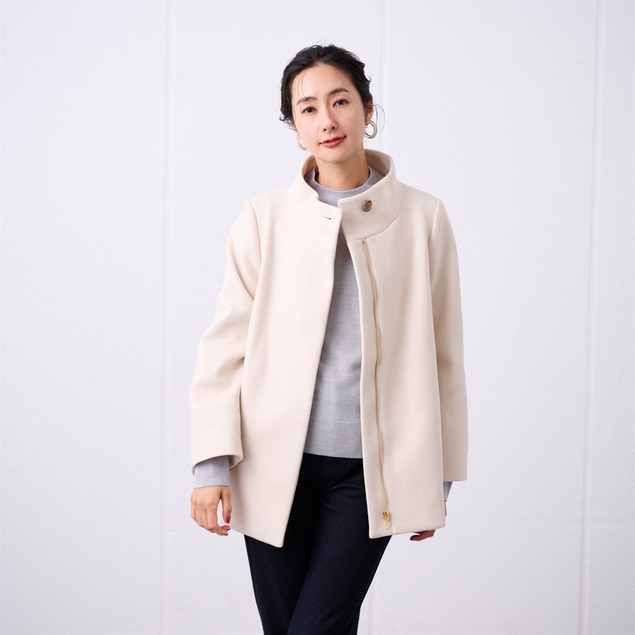 TVC(ティーヴィシー) ウールライクミドルスタンドコート レディス