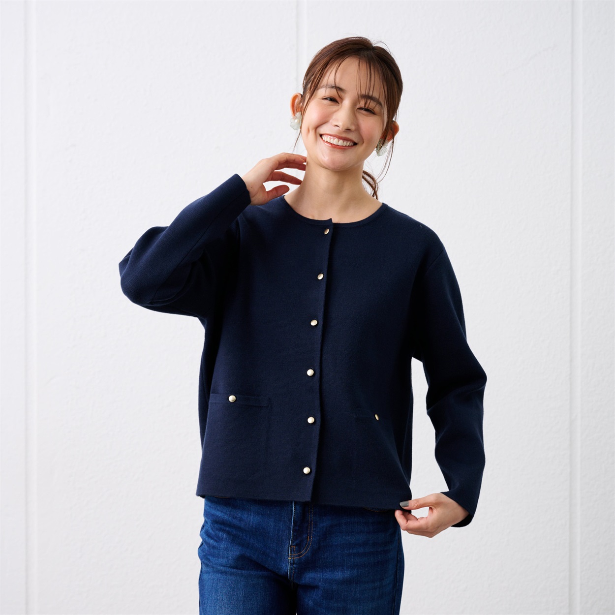 TVC(ティーヴィシー) 洗える・UV対策 ミラノリブニットジャケット