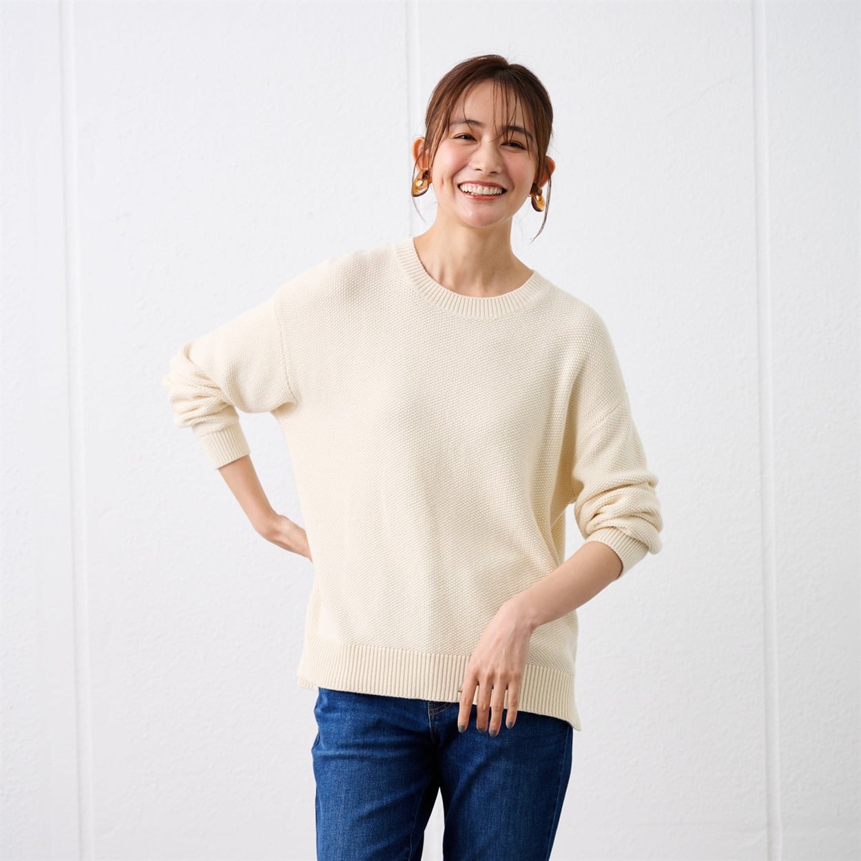 TVC(ティーヴィシー) 洗える・UV対策 鹿の子編みプルオーバー レディス