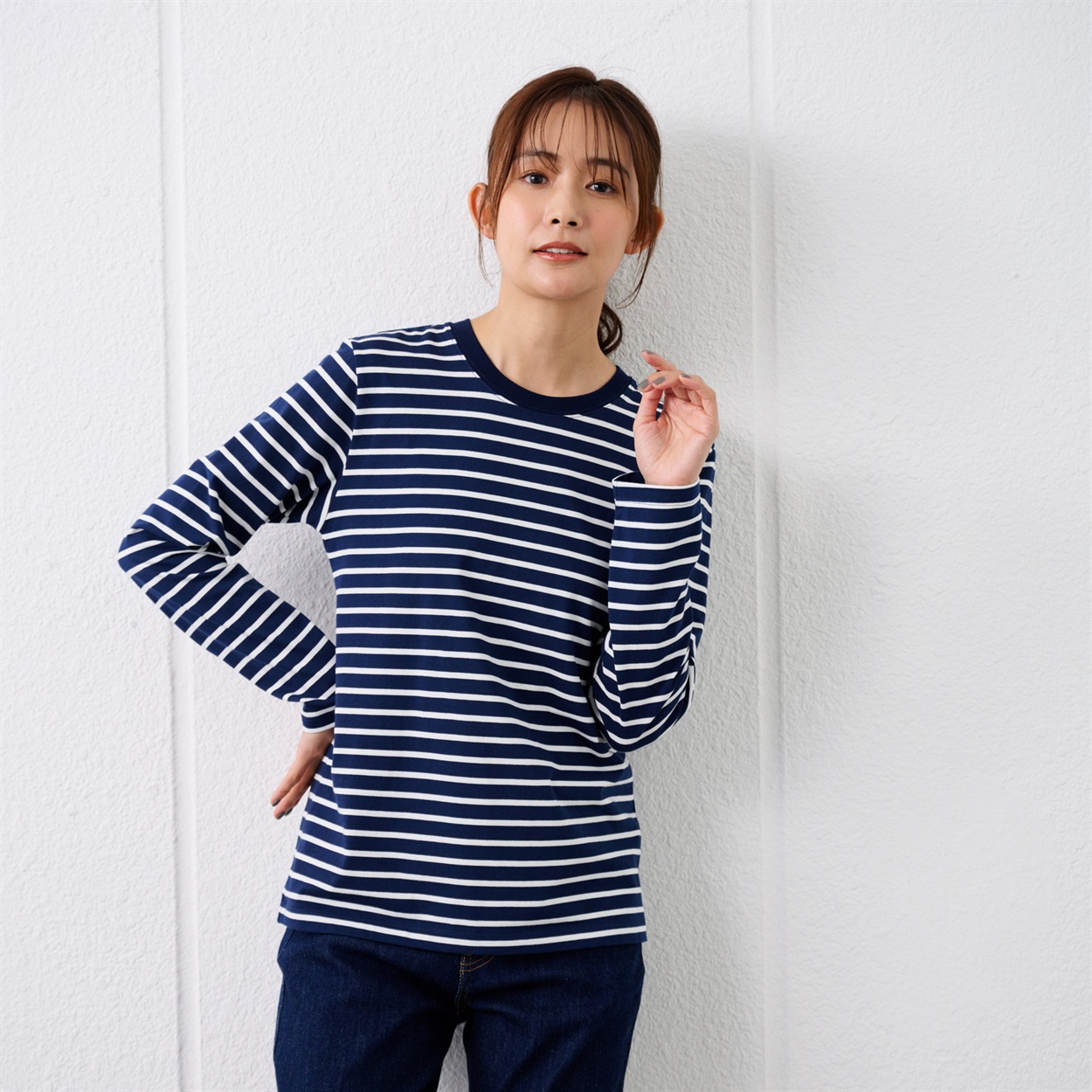 YLEVE オーガニック コットン 長袖 カットソー Tシャツ ロンT 黒 