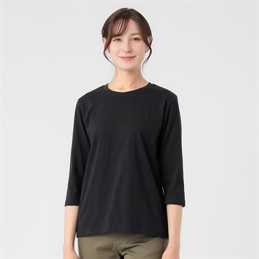 TVC(ティーヴィシー) オーガニックコットン7分袖Ｔシャツ レディス(クロ-S)
