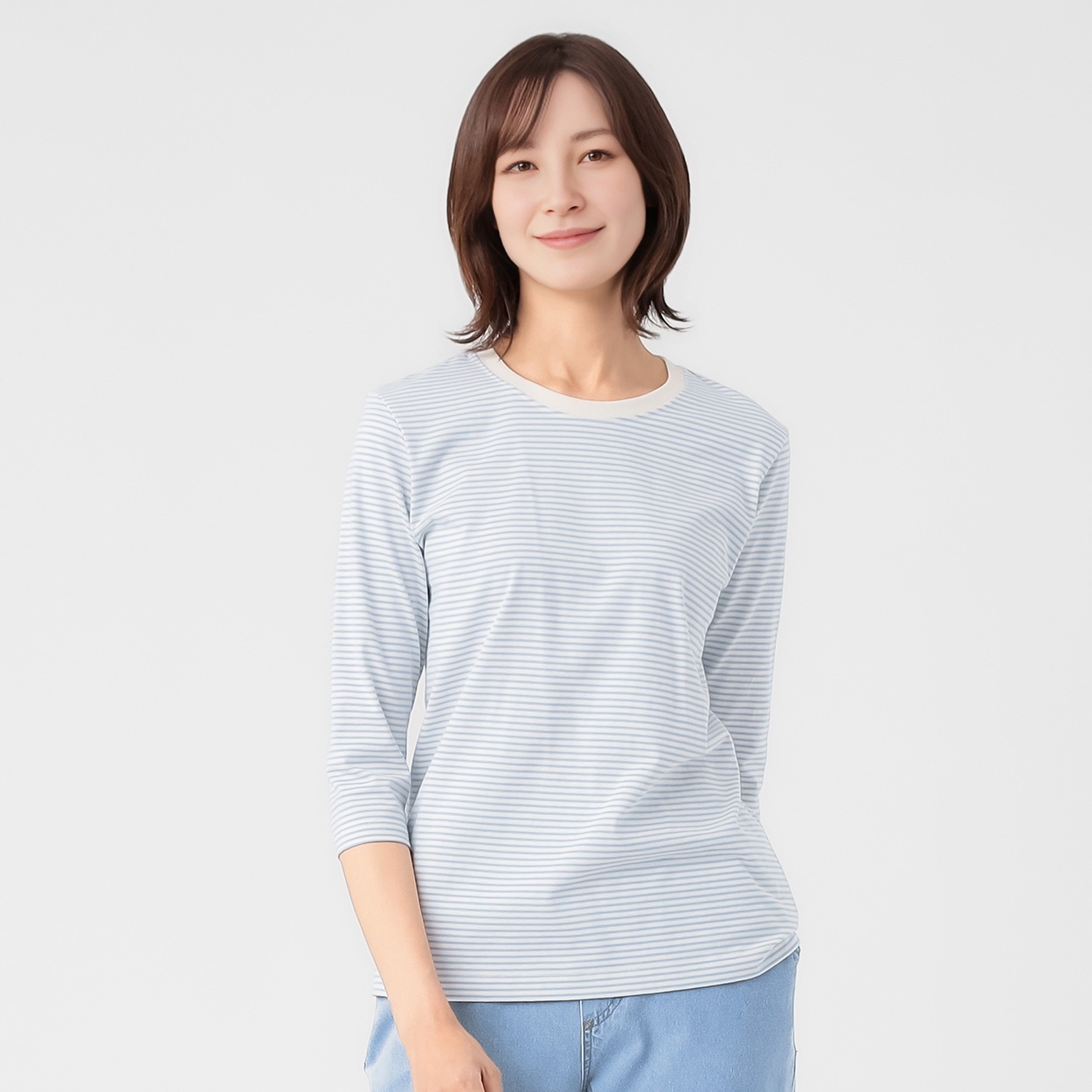 TVC(ティーヴィシー) オーガニックコットン7分袖Ｔシャツ レディス(Ａウスアオ-S)
