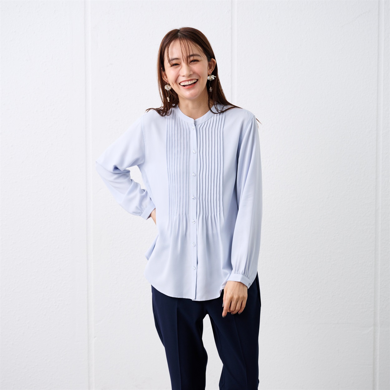 TVC(ティーヴィシー) オルスタイージーケア レーヨン混長袖ピンタック