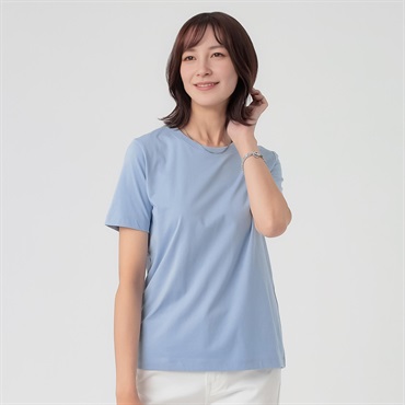TVC(ティーヴィシー) シルキーコットンひんやりUV対策半袖Tシャツ（無地） レディス(ウスアオ-S)