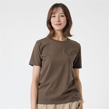 TVC(ティーヴィシー) シルキーコットンひんやりUV対策半袖Tシャツ（無地） レディス(チャ-S)