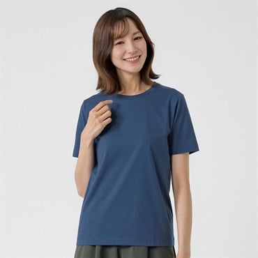 TVC(ティーヴィシー) シルキーコットンひんやりUV対策半袖Tシャツ（無地） レディス(アオ-S)