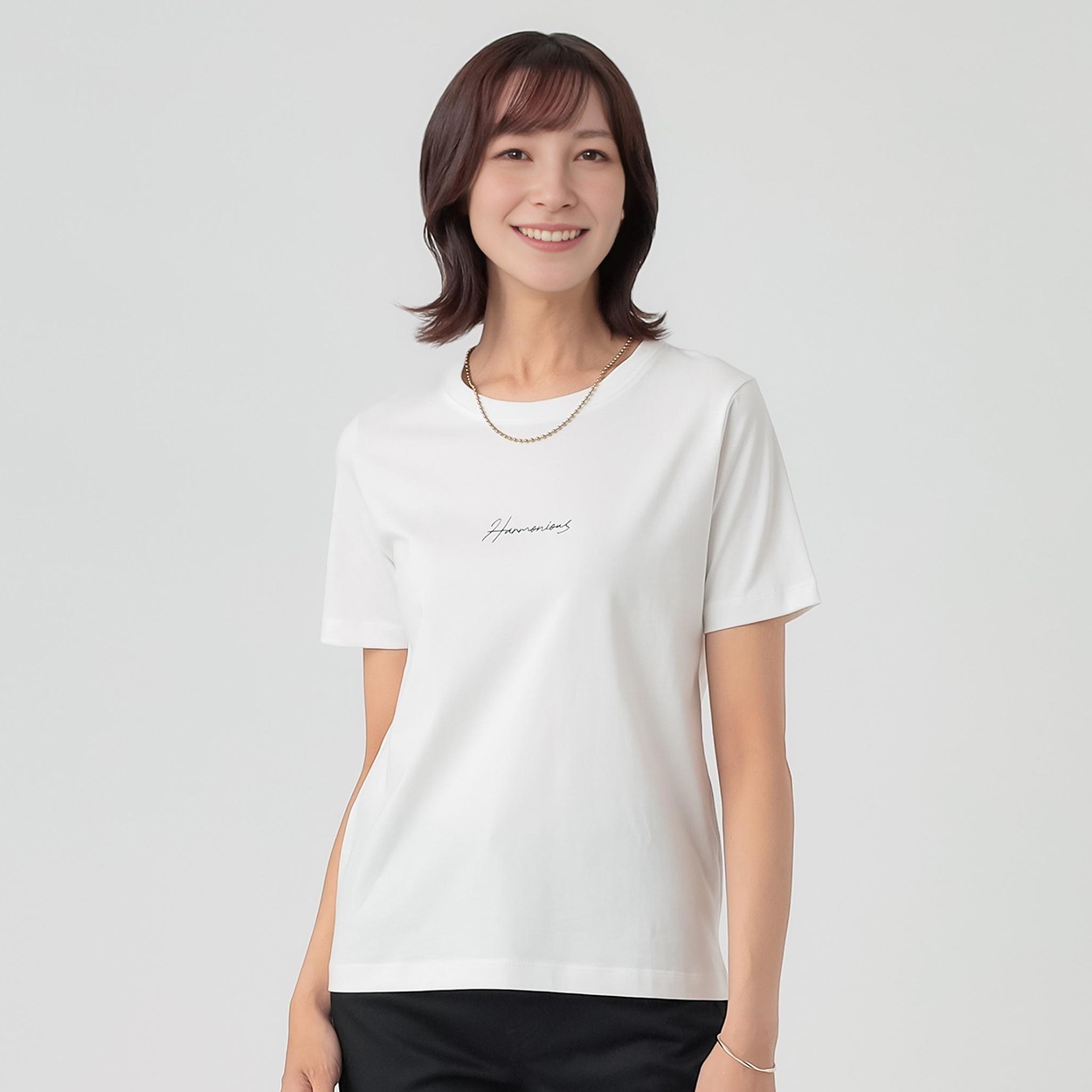 TVC(ティーヴィシー) シルキーコットンひんやりUV対策半袖Tシャツ（プリント） レディス(Ａシロ-XL)