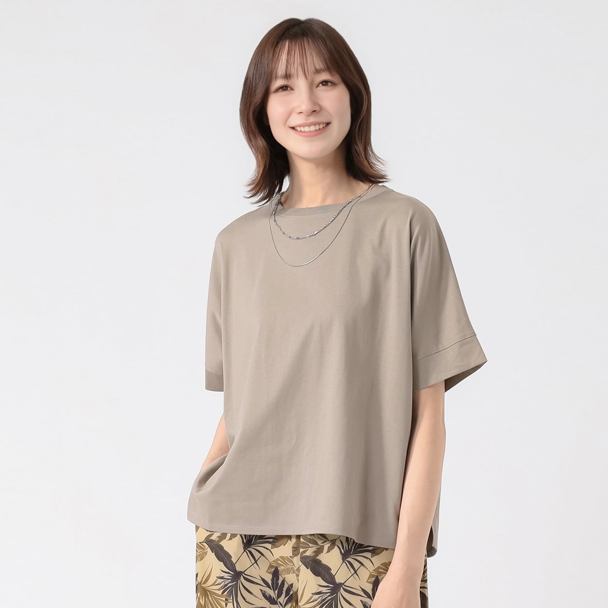 TVC(ティーヴィシー) シルキーコットンひんやりUV対策ドルマン半袖Tシャツ レディス(ウスチャ-S)