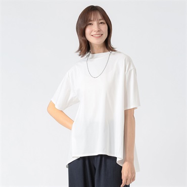 TVC(ティーヴィシー) シルキーコットンひんやりUV対策モックネック半袖T レディス