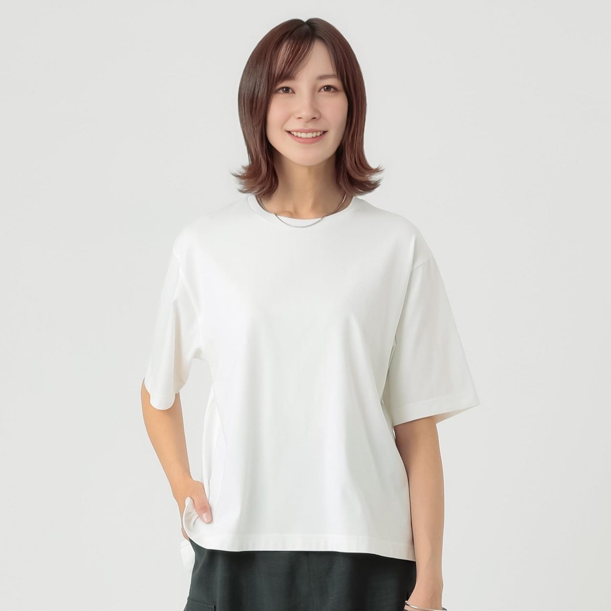 TVC(ティーヴィシー) ピースフィットクール 遮熱・UV対策 ひんやりサラサラ５分袖Tシャツ レディス(シロ-M)