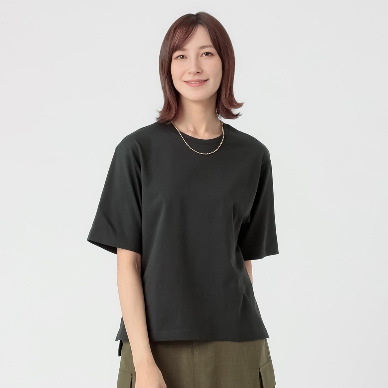 TVC(ティーヴィシー) ピースフィットクール 遮熱・UV対策 ひんやりサラサラ５分袖Tシャツ レディス(クロ-XL)