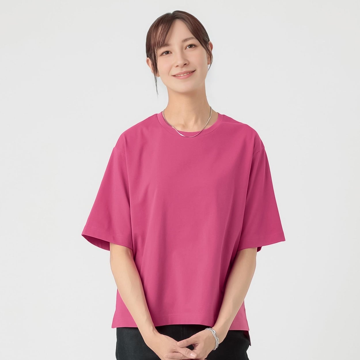 TVC(ティーヴィシー) ピースフィットクール 遮熱・UV対策 ひんやりサラサラ５分袖Tシャツ レディス(アカ-M)