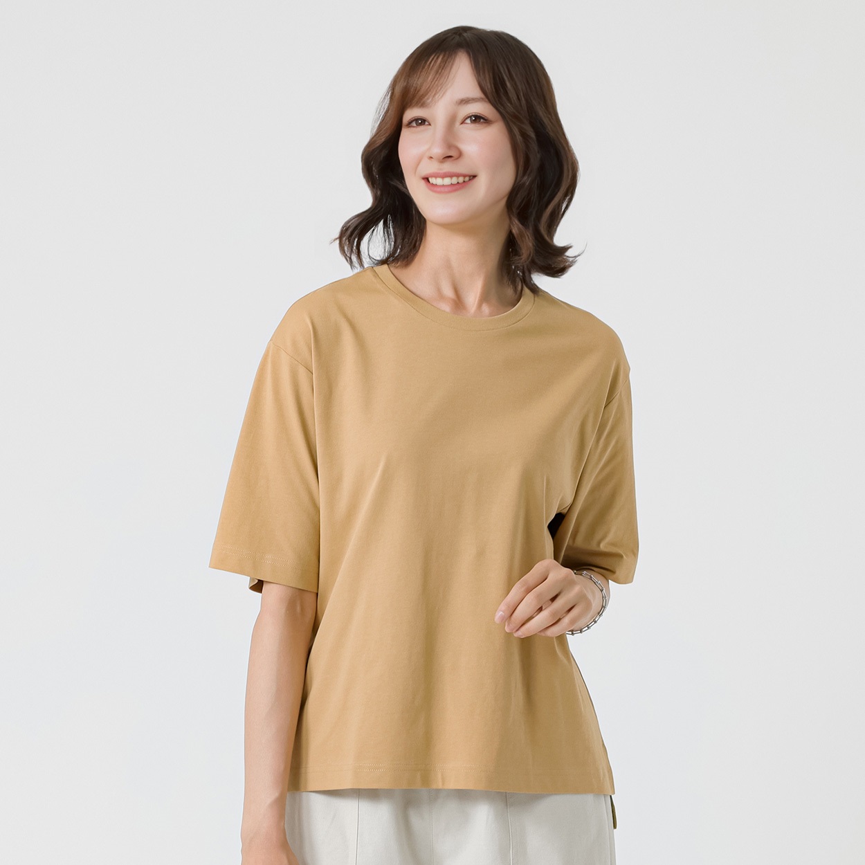 TVC(ティーヴィシー) ピースフィットクール 遮熱・UV対策 ひんやりサラサラ５分袖Tシャツ レディス(チャ-XL)