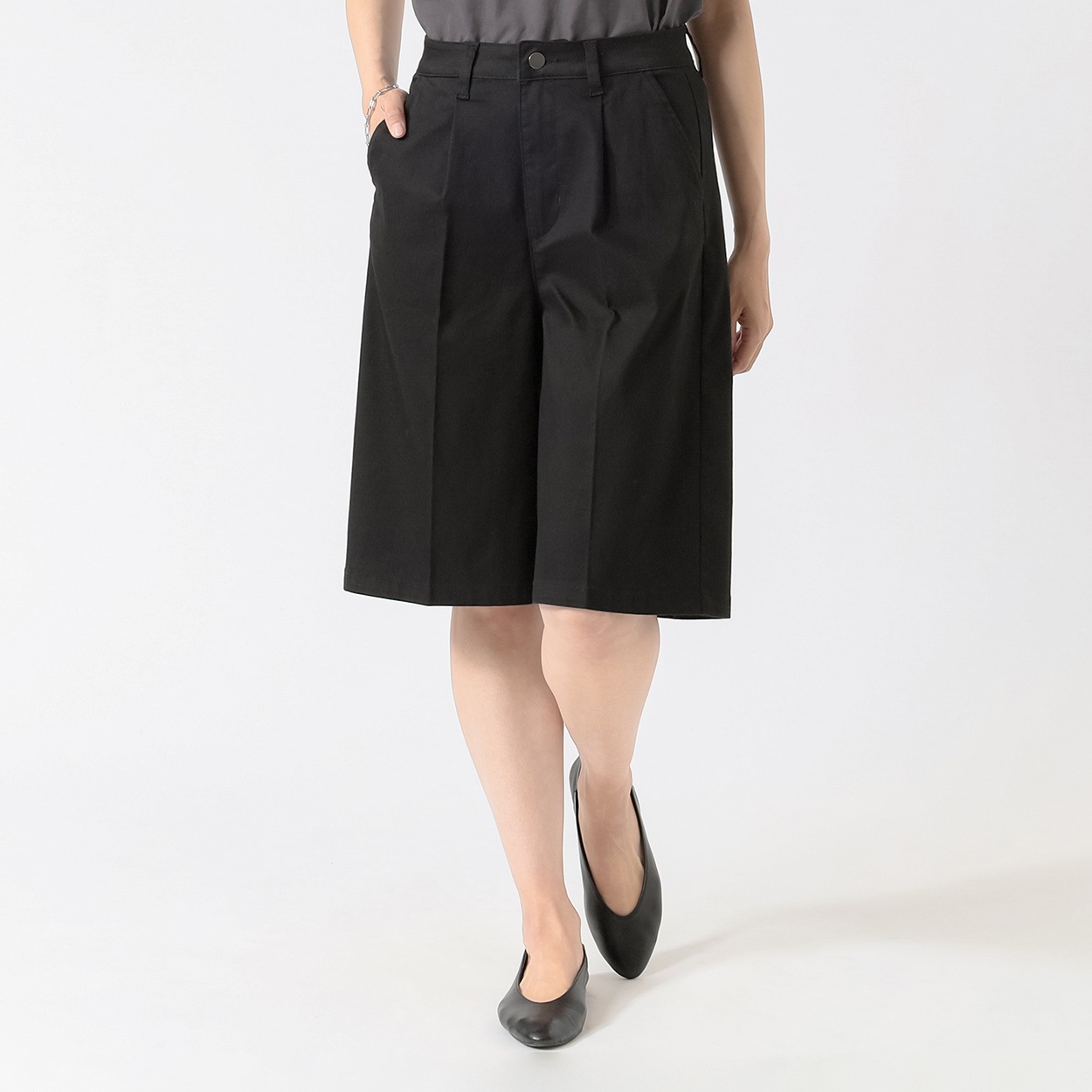 TVC(ティーヴィシー) ストレッチハーフパンツ レディス(クロ-M)