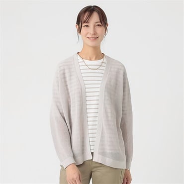 TVC(ティーヴィシー) 洗える メッシュ ミドル丈トッパー レディス(ウスグレー-M)