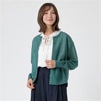 TVC(ティーヴィシー) さらさらシアー ショート丈クルーネックカーディガン レディス(コイミドリ-M)