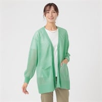 TVC(ティーヴィシー) さらさらシアー ミドル丈Vネックカーディガン レディス(ウスミドリ-M)