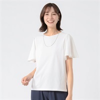 TVC(ティーヴィシー) 汗ジミが目立ちにくいひんやりサラサラフレア袖Tシャツ レディス(シロ-S)