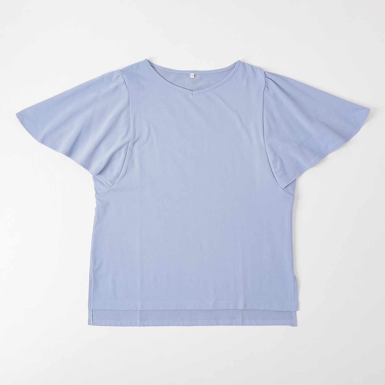 TVC(ティーヴィシー) 汗ジミが目立ちにくいひんやりサラサラフレア袖Tシャツ レディス(ウスアオ-S)