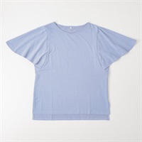 TVC(ティーヴィシー) 汗ジミが目立ちにくいひんやりサラサラフレア袖Tシャツ レディス(ウスアオ-S)