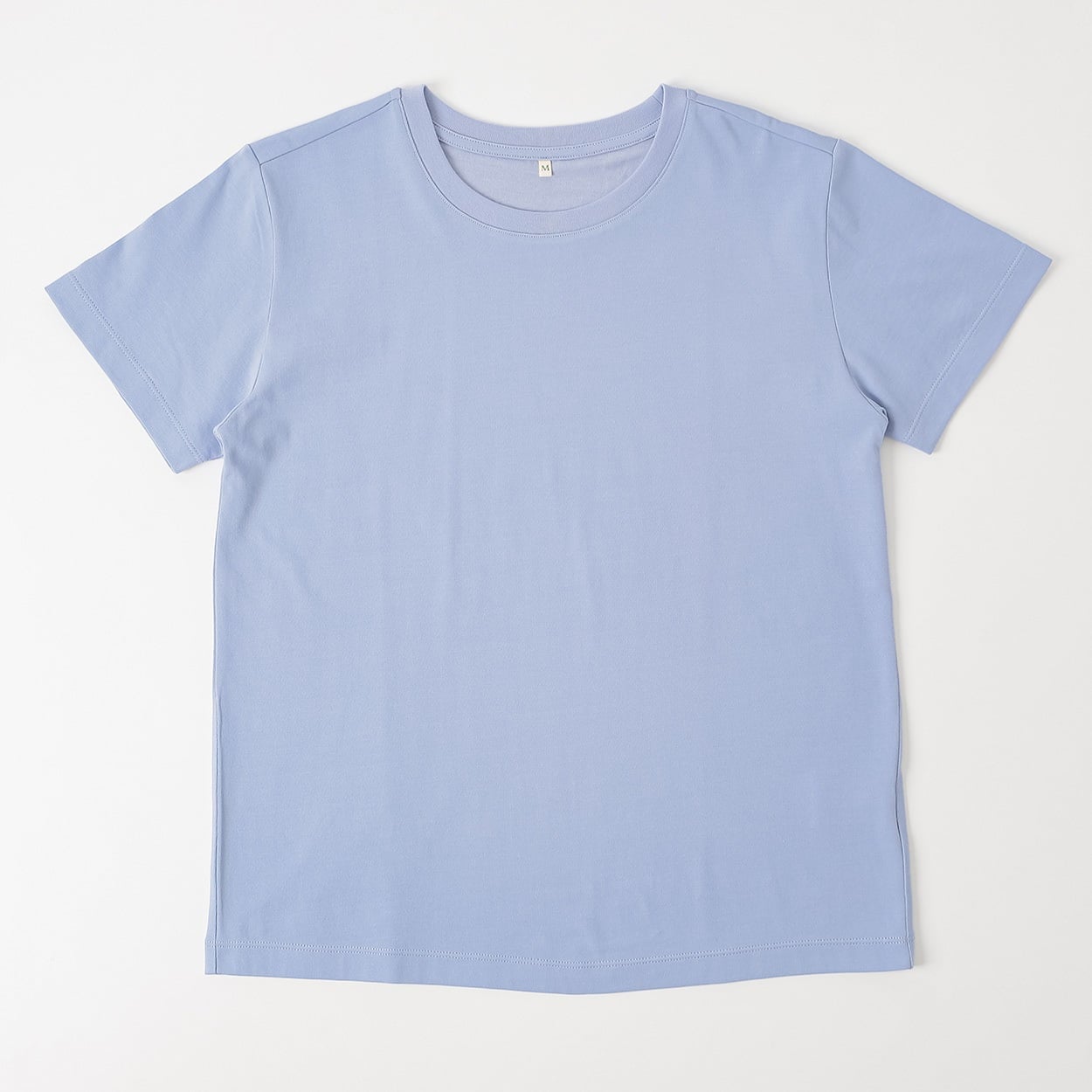 TVC(ティーヴィシー) 汗ジミが目立ちにくいひんやりサラサラクルーネック半袖Tシャツ レディス(ウスアオ-S)