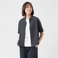TVC(ティーヴィシー) ピースフィットクールUV対策5分袖バンドカラーシャツ羽織 レディス(クロ-S)