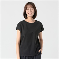 TVC(ティーヴィシー) 遮熱・UV対策 ピースフィットクールひんやりサラサラフレンチ袖Tシャツ レディス(クロ-S)