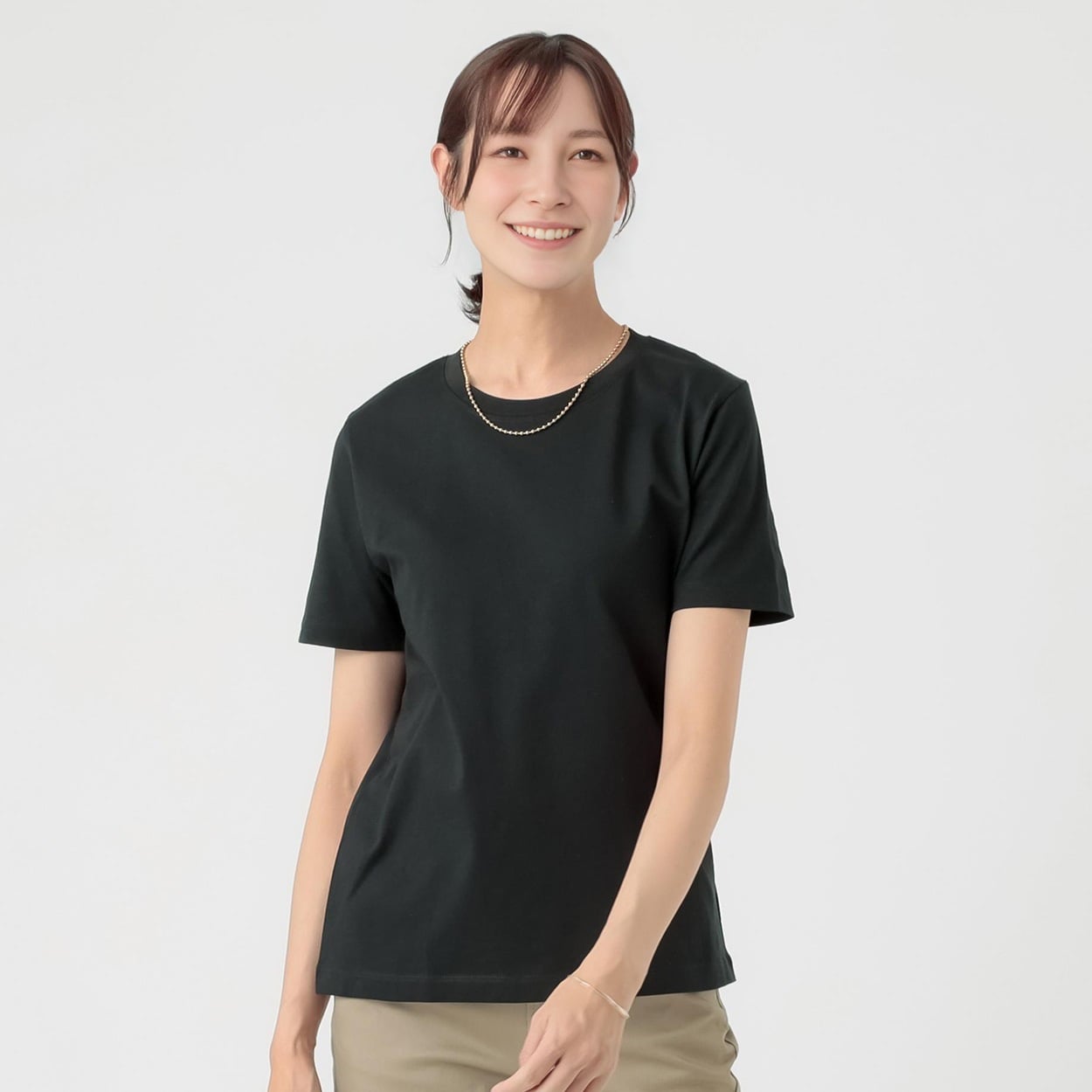 TVC(ティーヴィシー) コットン100半袖Tシャツ（無地） レディス(クロ-XL)