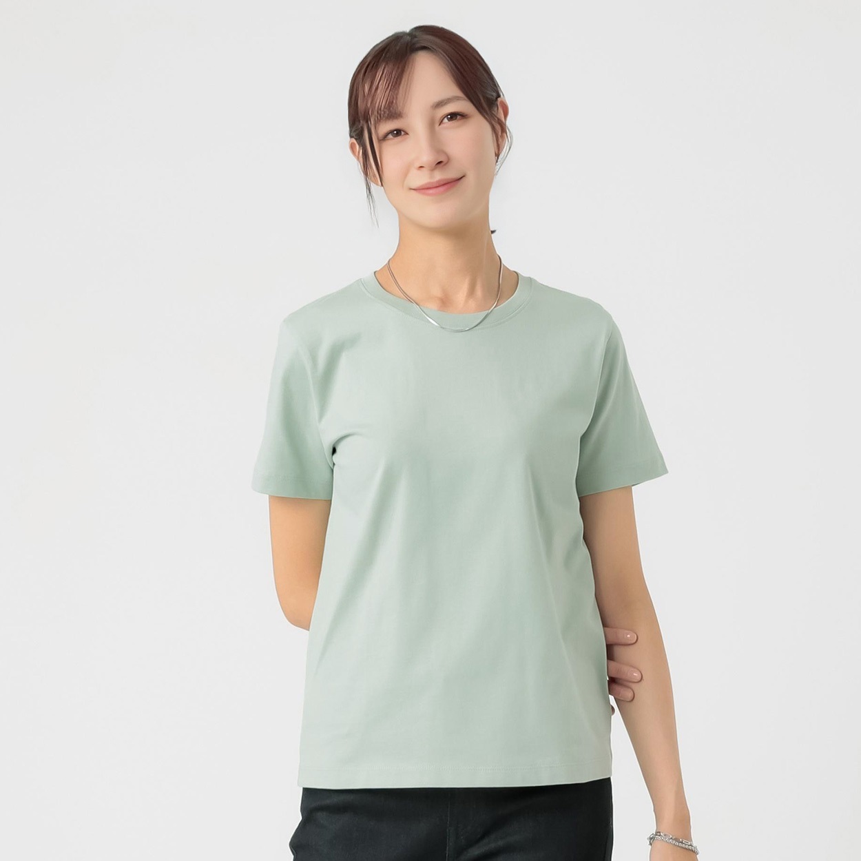 TVC(ティーヴィシー) コットン100半袖Tシャツ（無地） レディス(ウスミドリ-XL)