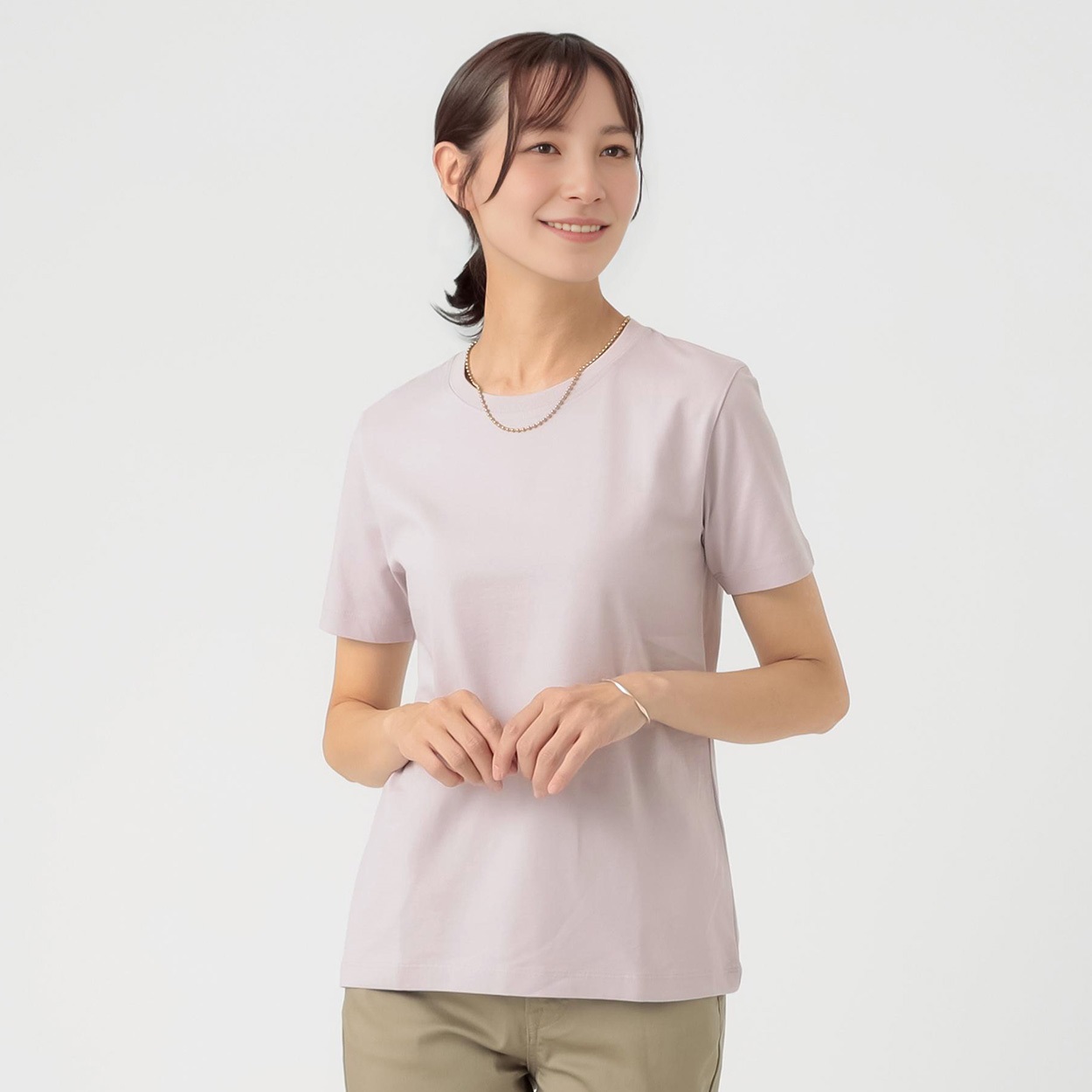 TVC(ティーヴィシー) コットン100半袖Tシャツ（無地） レディス(ウスムラサキ-M)