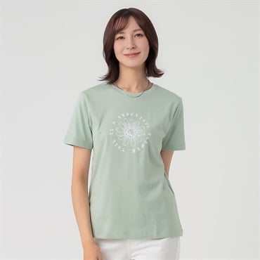 TVC(ティーヴィシー) コットン100半袖Tシャツ（プリント） レディス(ウスミドリ-M)