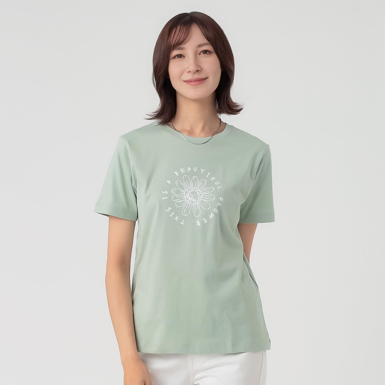 TVC(ティーヴィシー) コットン100半袖Tシャツ（プリント） レディス(ウスミドリ-XL)