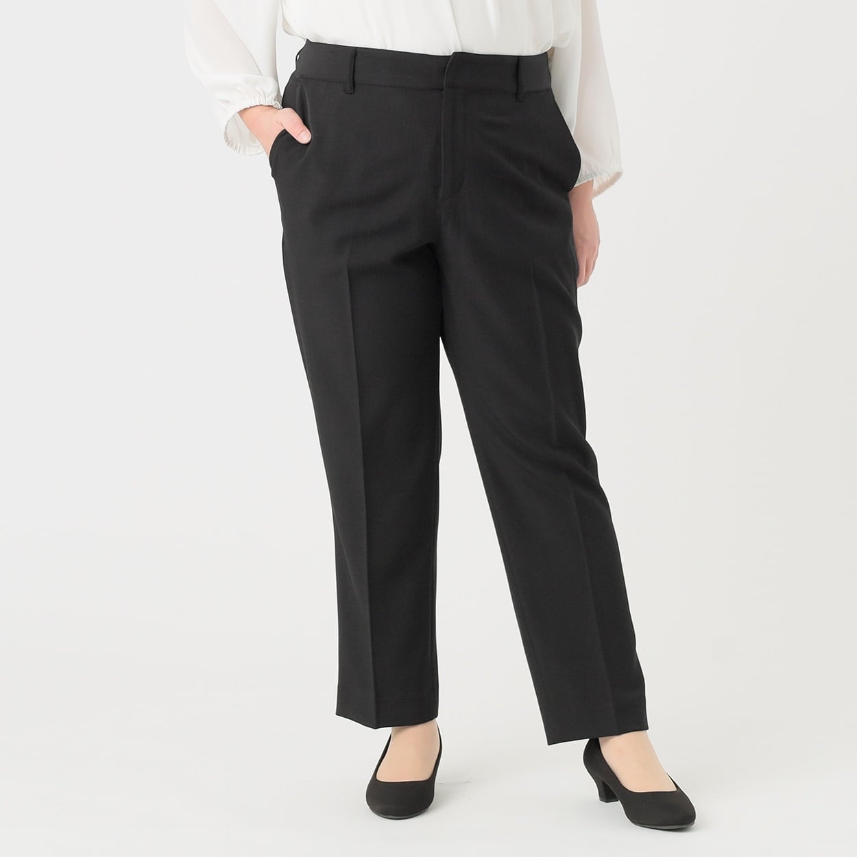 洗えるストレッチパンツ  大きいサイズ レディス 235PAL38TH(クロ-3L)