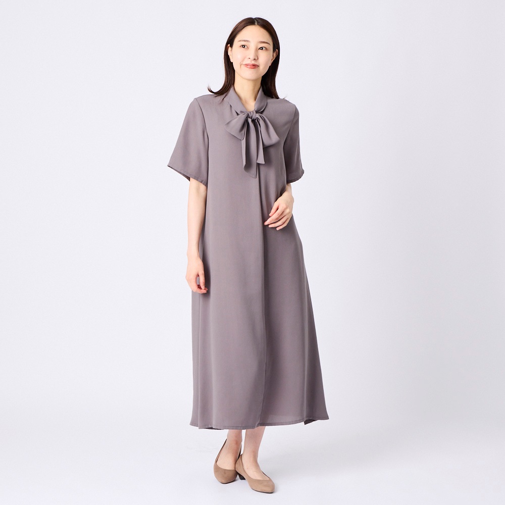 ESPRITMUR (エスプリミュール) ボウタイ付きワンピース レディス  