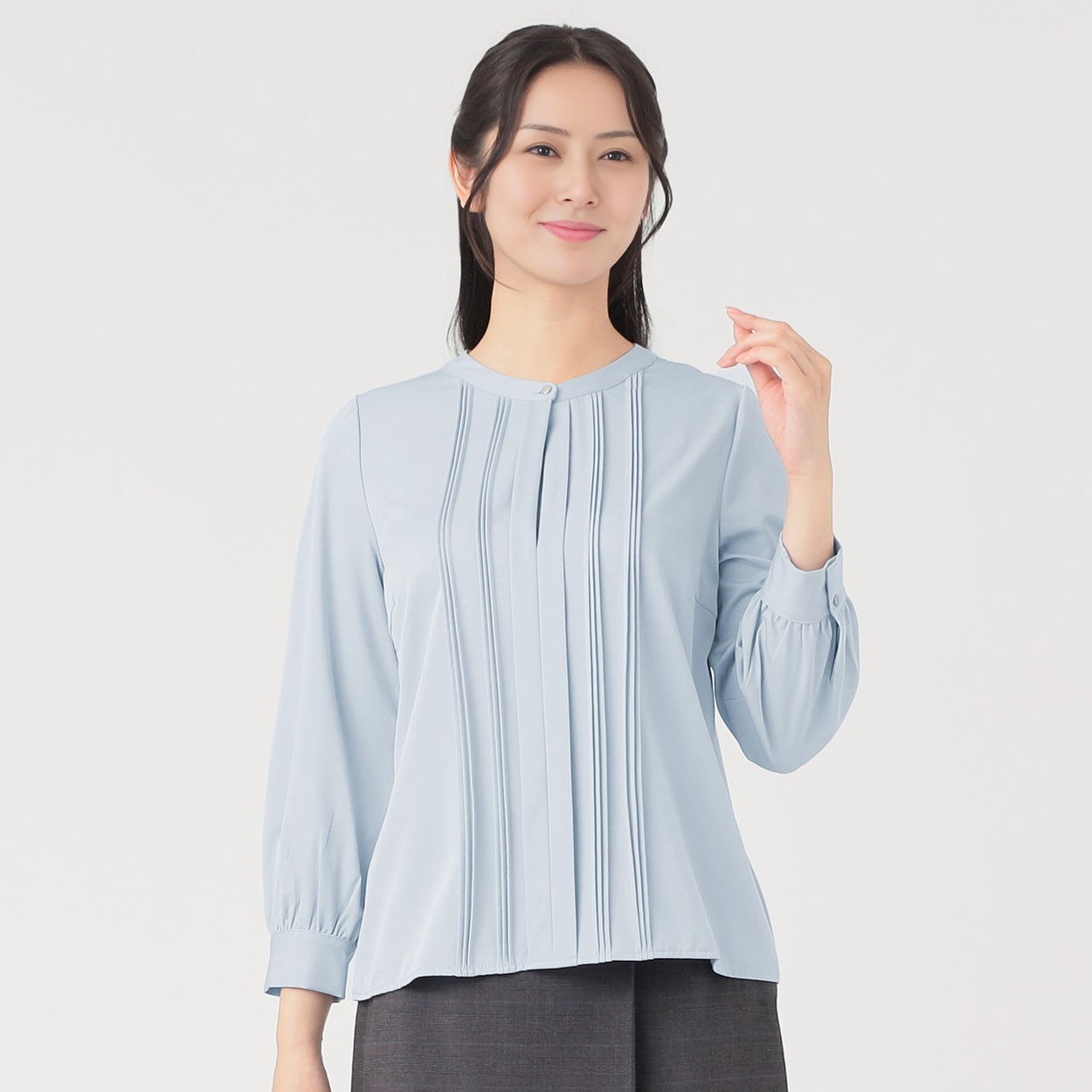 モイストベール ピンタックブラウス レディス ESPRITMUR (エスプリミュール) 245ES812SW(Ａウスアオ-XL)
