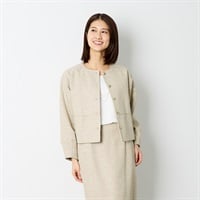 ESPRITMURフォーマルセットアップ ノーカラージャケット スカート モカM Flolia セットアップ カラーレスジャケット・タイトスカート