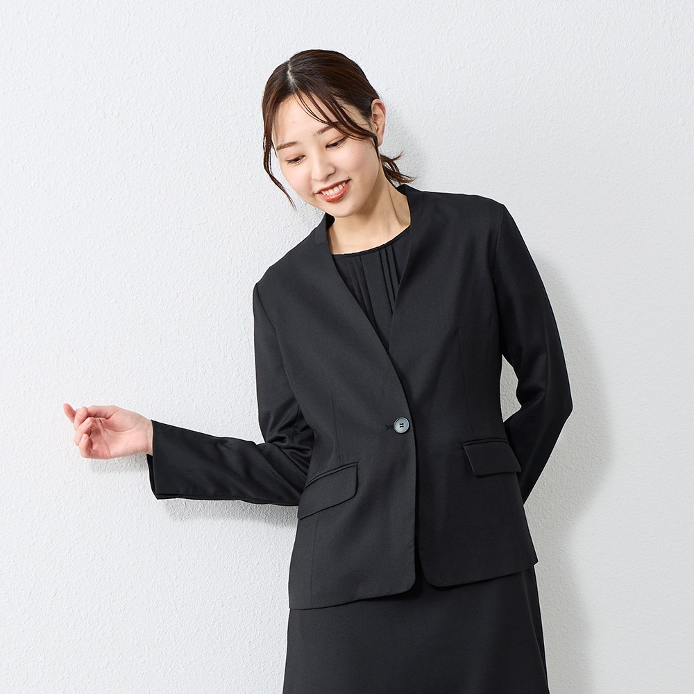 ESPRITMURフォーマルセットアップ ノーカラージャケット スカート モカM ESPRITMURフォーマルセットアップ ノーカラージャケット